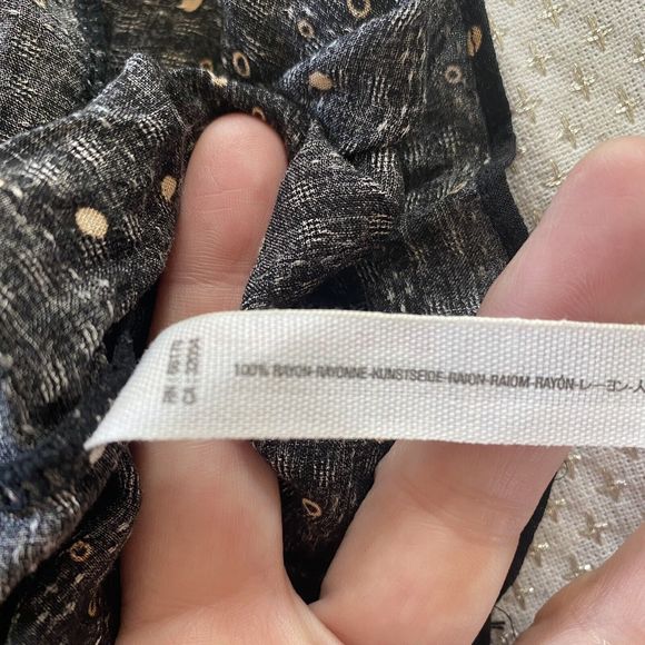 Free People Intimately Mini Slip Dress Ruffled Black Gold Dot Medium Button Back - Picture 8 of 13